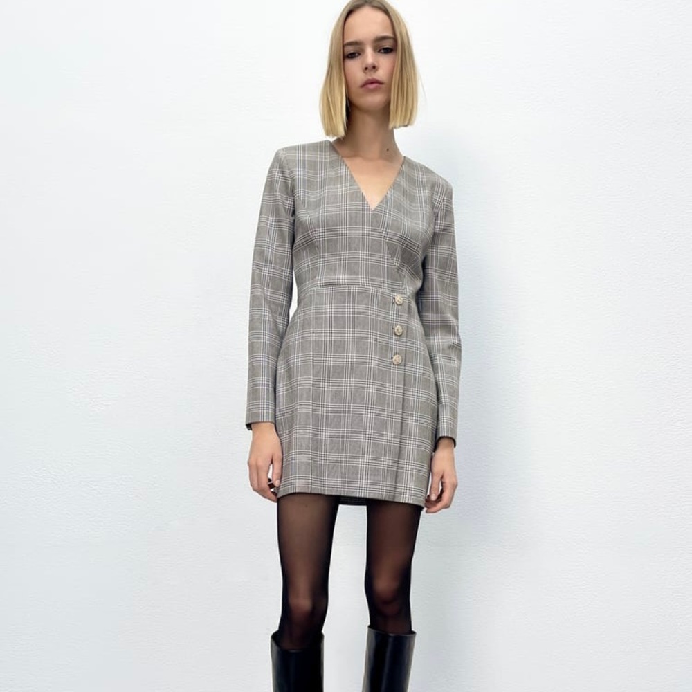 Zara plaid blazer dress